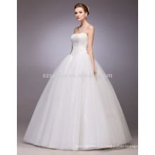 2017 simple style stylish sleeveless ball gown wedding dress with real photos